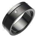 Beautiful 316l Black Stainless Steel Cz Mens Ring Jewelry