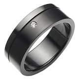 Beautiful 316l Black Stainless Steel Cz Mens Ring Jewelry