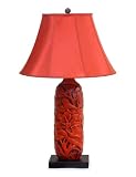 Red Cinnabar Vase Lamp - 27