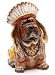 Indian Chief Dog Basset Hound Ceramic Piggy Bank