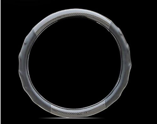 Carbon Fiber Steering Wheel Cover with Black Leather