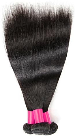 Beauty Human Hair 16"18"20" Brazilian Virgin Hair Straight 3 Bundles Mixed Length 300g Total Natural Black Hair Soft Hair Can Be Dyed Brazilian Straight Virgin Human Hair Extensions