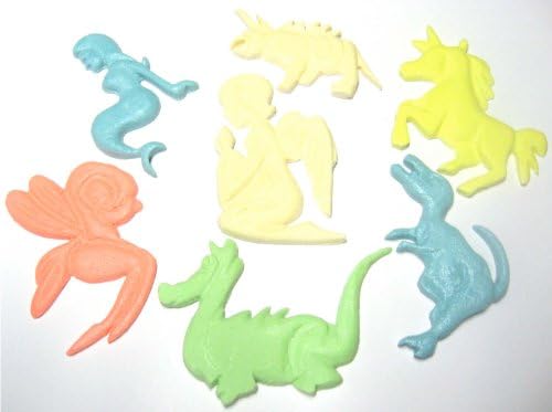 mAniglows, Loveable Mythical Creatures that Include, Slangel the Angel, Slareme the Mare Maid, Slairy the Fairy, Sluni the Unicorn, Sleratops the Triceratops, Slaragon the Dragon and Slexor the T Rex
