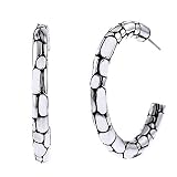Image of designer style silver hoop earrings fashion jewelry