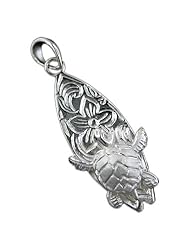 925 Silver Surfs Up Turtle Pendant Hawaiian Silver Jewelry