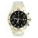 Pulsar Watch Chronograph Mens Quartz Round Black Dial Stainless Satin Finish PF8167