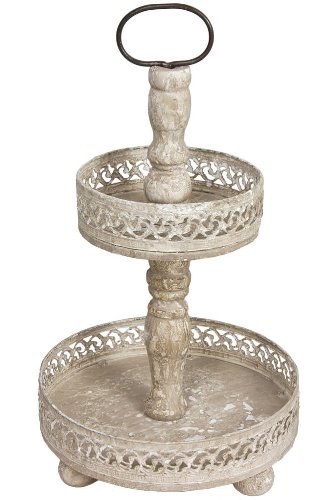 Rustic Two Tiered Circular Scroll Tray