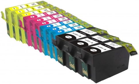 InkJt Remanufactured Ink Cartridges High Capacity Replacement for Epson 127 (3xBlack, 3xCyan, 3xMagenta, 3xYellow , 12-Pack)