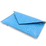 Leather door car papers "Frandi" monochrome blue croc (slim).