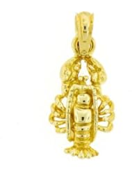 Dazzlers Solid 14k Gold Lobster Charm Pendant Available in three colors from jewelsberry (weights: 1.2 grams only)