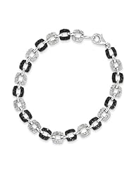 Sterling Silver Black & White Diamond Bracelet
