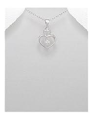 Heart CZ Pendant Necklace In 92.5 Sterling Silver