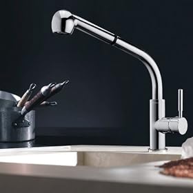 Professional Single Handle Centerset Pull Out Down Brass Kitchen Tap, Chrome