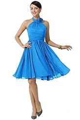 Ruched Flowy Chiffon Halter Evening Dress/Bridesmaid Dress/Prom Dress/Party Dress/Wedding Dress/Mini Dress 