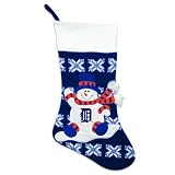24" MLB Detroit Tigers Knit Snowman & Snowflake Christmas Stocking