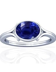 Platinum Oval Cut Blue Sapphire Solitaire Ring