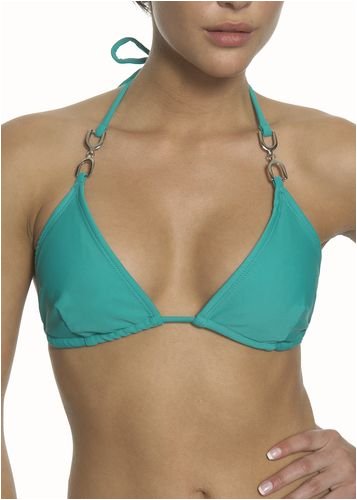 Buy Shoshanna Solid Teal triangle bikini top