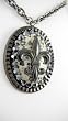 Rocker Jewelry Fleur De Lis Unisex Pendant Dalmation Stone