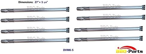 Hongso DVMK-5 (8-pack) Replacement BBQ Gas Grill Replacement Stainless Steel Main Burner for LPG LPAGA 1997, newer model Magikitch'n Magicater outdoor gas grills