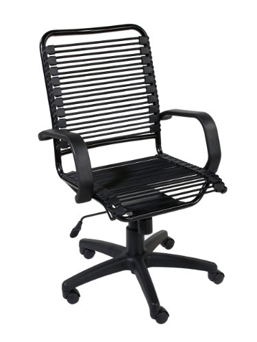 ITALMODERN Bradley High Back Bungie Office Chair, Black Bungies / Graphite Black Frame