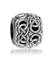 Repeating Double Infinity Symbol Bead in Sterling Silver