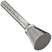 PFERD Inverted Taper Carbide Bur, Uncoated (Bright) Finish, Single Cut, Plain End