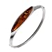 Sterling Silver Wave Collection Amber Bangle Bracelet