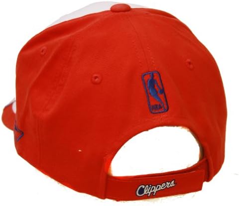 Los Angeles Clippers NBA Strap Adjustable Hat, White/Red + GT Sweat Wristband