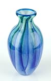 Blue/Green Art Glass Vase K42