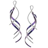 Sterling Silver Niobium Twist Earrings