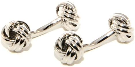CuffSmart Silver Tone Double Knot Cufflinks w/ Box