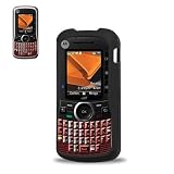 New Fashionable Perfect Fit Hard Protector Skin Cover Cell Phone Case with clip for Mororola CLUTCH i465 Boost Mobile,Sprint, Nextel - Black