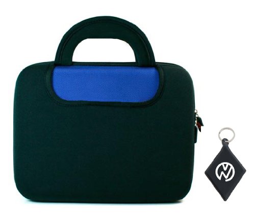 Sony DVP-FX980 Portable DVD Player Case Made out of Neoprene and Nylon Hard Shell Fusion with Extra Compartment pockets. Color: Black / Dark Blue + NuVur � � keychain (ND10NDB1) On Sale