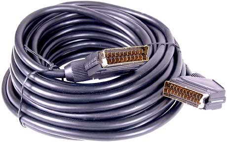 10m Scart Cable - Premium Quality / 24k Gold / Fully Wired / Shielded / 21-pin / Audio / Video / Male to Male