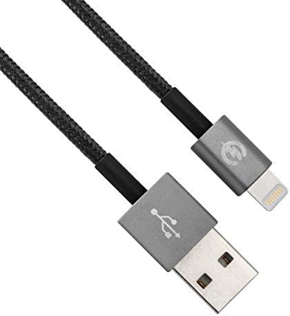 Bluemagus Lightning to USB Cable 3.2 feet with Braided Nylon and Aluminum Housing, Replacement Charging Cord for iPhone 6S, 6S Plus, 6, 6 Plus, 5S, 5, 5C, iPad 5, 4, Air, Mini, Mini 2 and more - Black