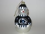 PENN STATE NITTANY LIONS 6" tall and 3" wide Blown Glass Snowman CHRISTMAS ORNAMENT