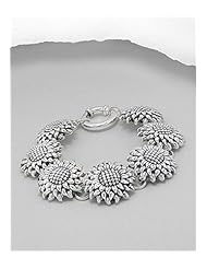 flower bracelet by Continental Couture In 92.5 Sterling Silver Bracelet