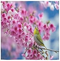 Beautiful Cherry Blossom Tree, Sakura Flower Pattern Custom Beach Hotel Travel Washcloth Hand Towel Warmer Soft and Comfortable 80% Polyester 20% Cotton, (13" x 13")