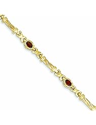 2.3 Carat 14K Gold Garnet Bracelet 7 Inches