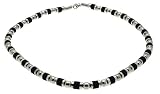 Image of Mens Surf Surfer Metal & Black Bead Beads Necklace Choker - D
