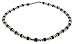 Mens Surf Surfer Metal & Black Bead Beads Necklace Choker - D