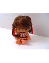 Single Detail Page Misc: Vintage 1970s Made in Hong Kong Freckled Face Doll 4" Tall
