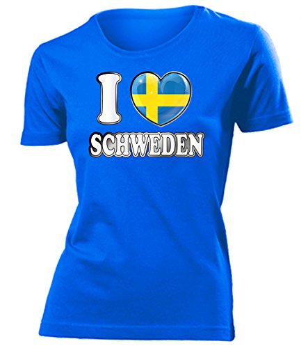 FUSSBALL – I LOVE SCHWEDEN FANSHIRT 5009(F-B) Gr. M
