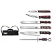 Victorinox 7-Piece Rosewood Handle Cutlery Set with Black Canvas Knife Roll