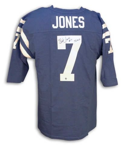 Autographed Bert Jones Throwback Blue Colts Jersey