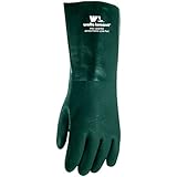 Wells Lamont 167L Heavyweight PVC Coated Work Gloves with Gauntlet Cuff and Cotton Fleece Lining, Large, Green