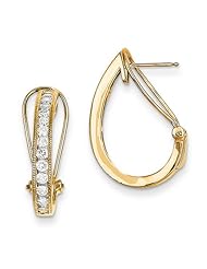 1.1 Carat 14K Gold Diamond Hoop Earrings