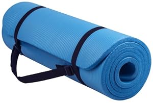 BalanceFrom Go Yoga All Purpose Anti-Tear Exercise Yoga Mat with Carrying Strap, Blue