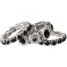 Jet Black Crystal Stacking Stretch Ring Trio in Silver Tone