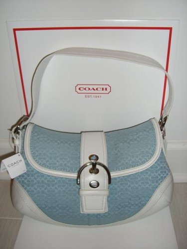 COACH LARGE SOHO HOBO SIGNATURE FLAP Purse - 100% GENUINE COACH Various Colors Black Kahki Brown Red